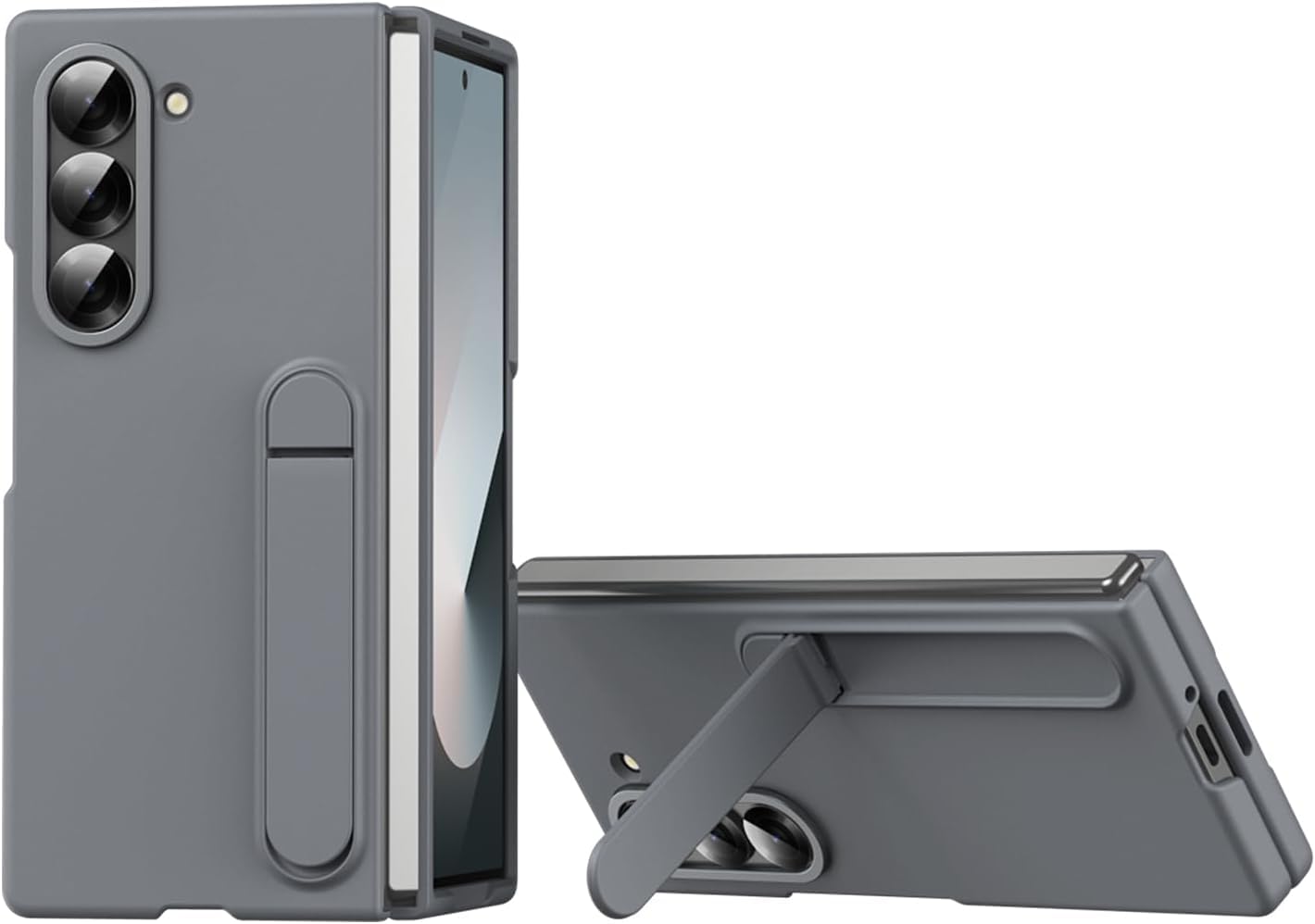 KINDSUIT Leather Case with Stand for Samsung Galaxy Z Fold 7 - Grey