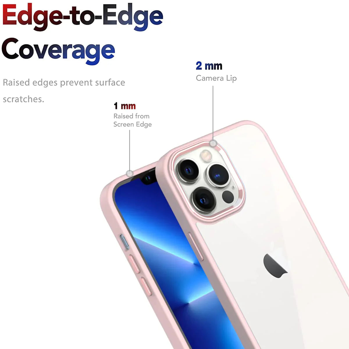 iPhone 13 Pro Ultra Slim Crystal Clear Hybrid Metal Circel Anti Yellow Case