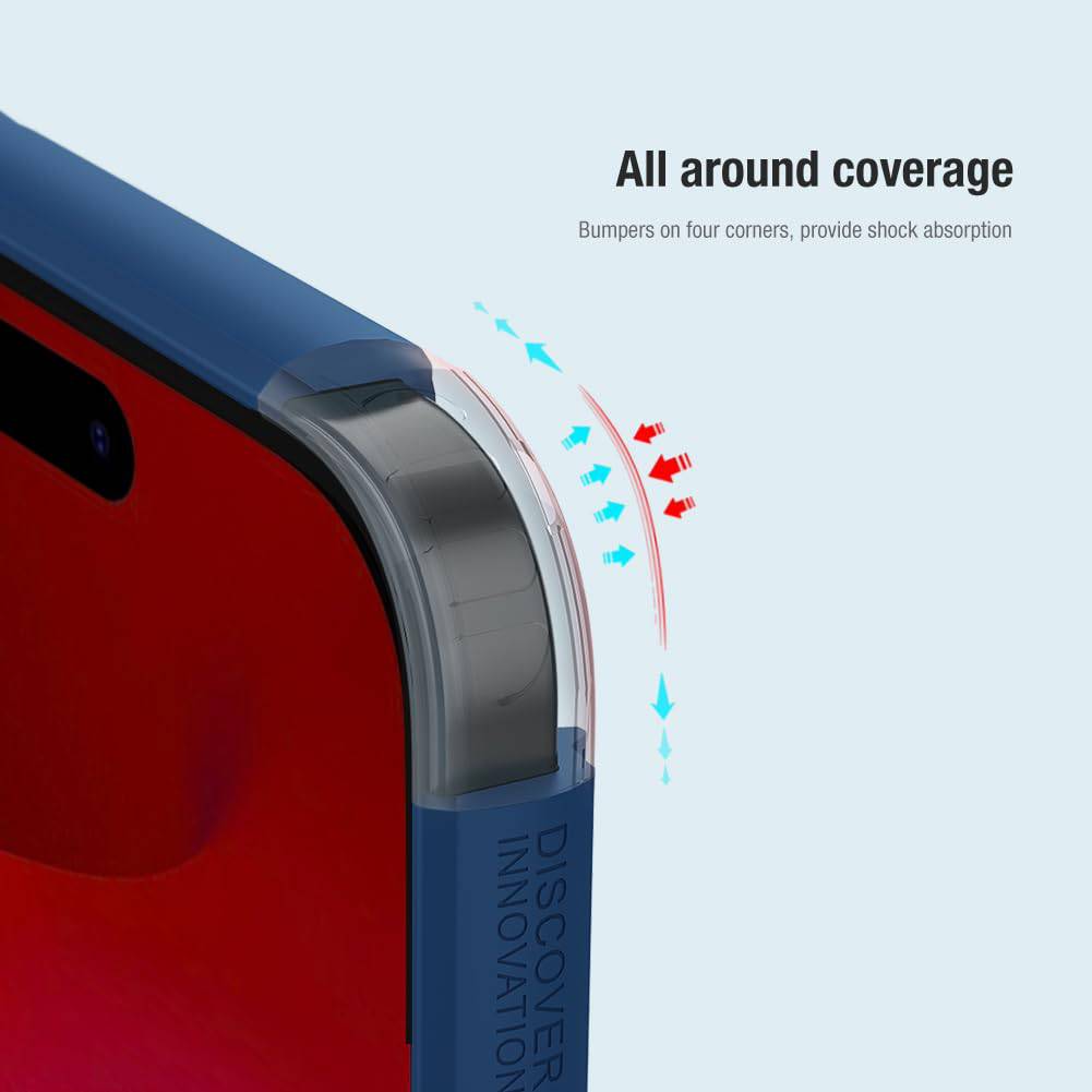 Nillkin Case for Apple iPhone 13 Pro Max (6.7" Inch) Super Frosted Shield Pro Hard Back Soft Border (PC + TPU) Shock Absorb Cover Raised Bezel Camera Protect PC without Logo Cut Black Color