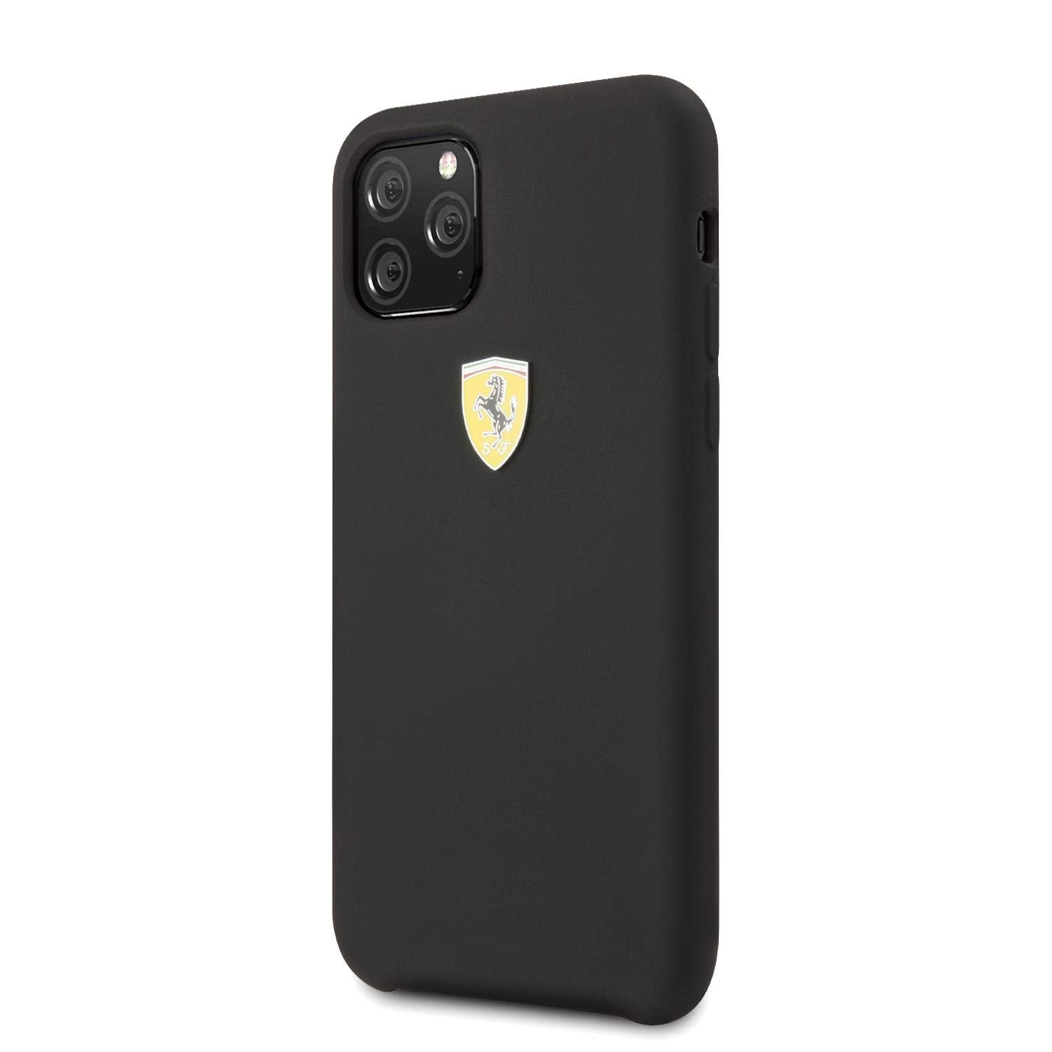 Ferrari FESSIHCN65R Scuderia Silicone Case with Logo Shield for iPhone 16 Pro (Black)