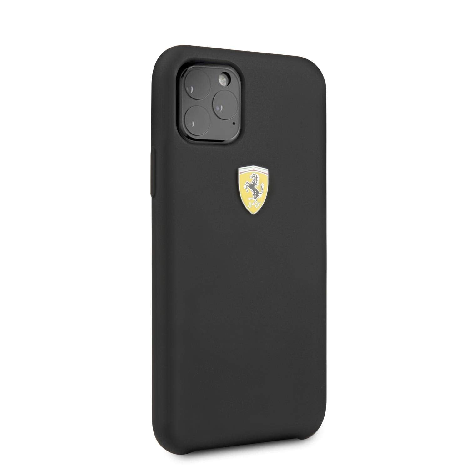 Ferrari FESSIHCN65R Scuderia Silicone Case with Logo Shield for iPhone 16 Pro Max (Black)