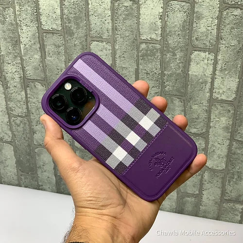iPhone 14 Pro Santa Barbara Cyril Series Leather Case - Purple