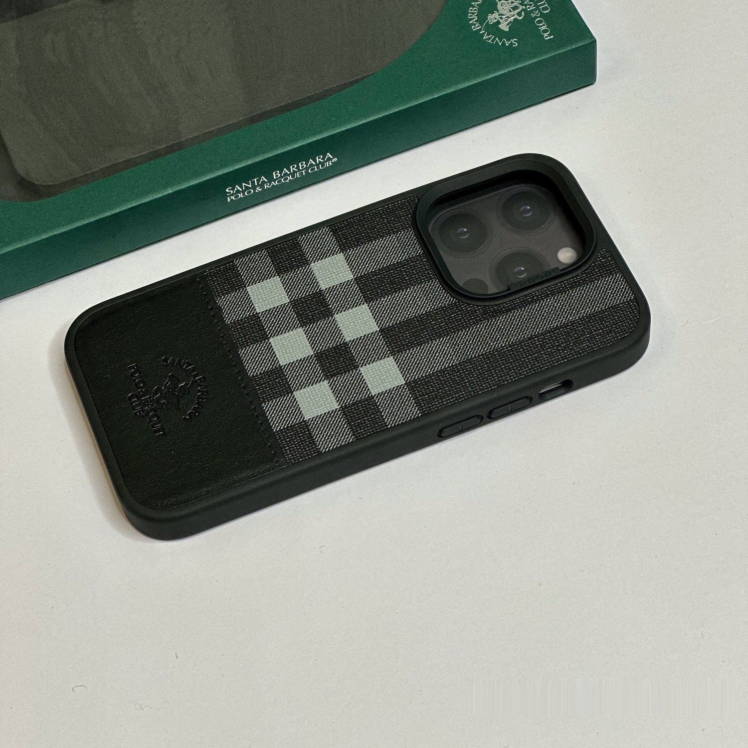 iPhone 14 Pro Max Santa Barbara Cyril Series Genuine Leather Case - Black