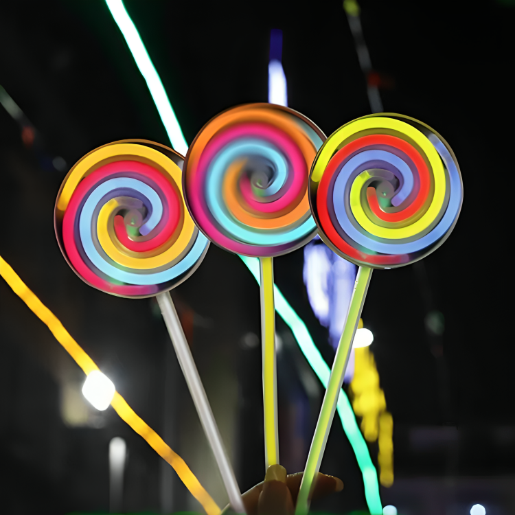 Glow-in-the-Dark Rotating Lollipop Spinner Toy