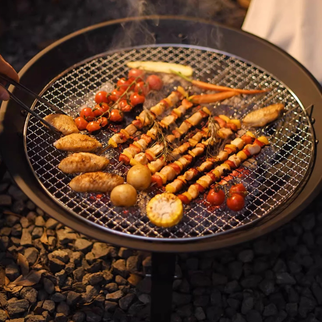 Portable Foldable Tabletop barbecue grill with Fireproof Mesh Cover