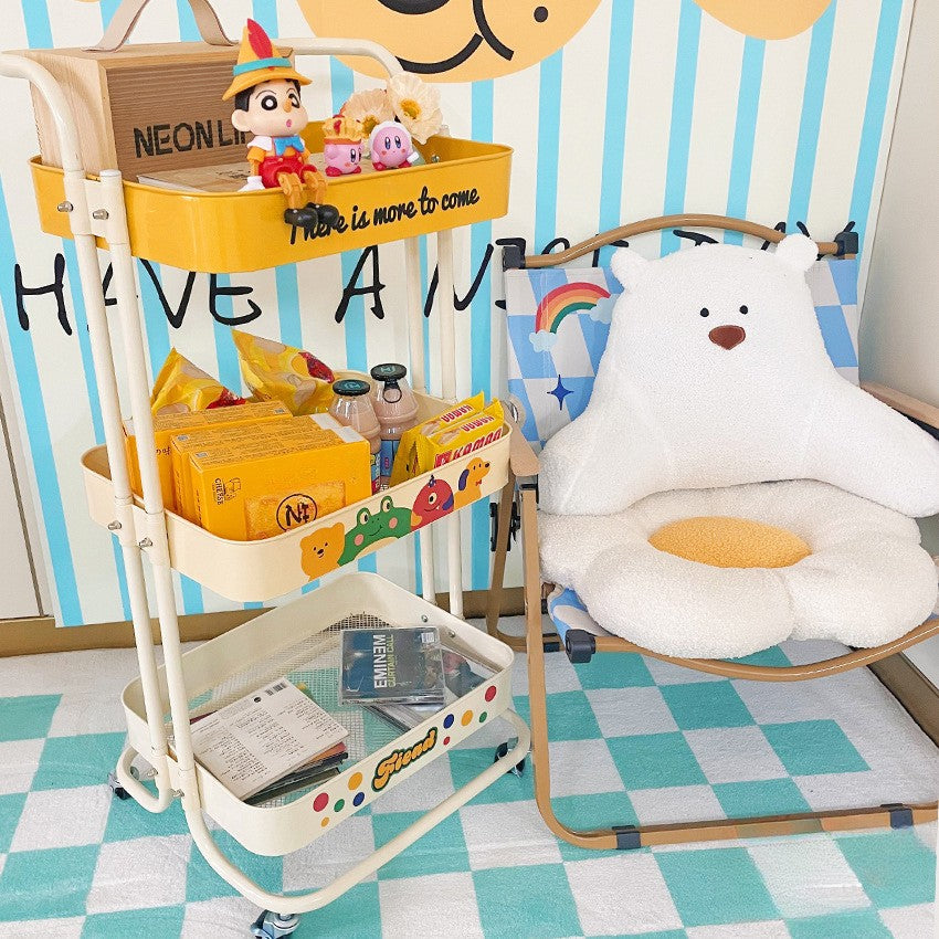 High Quality Carbon Steel Cartoon Style Trolley Rack with Wheels