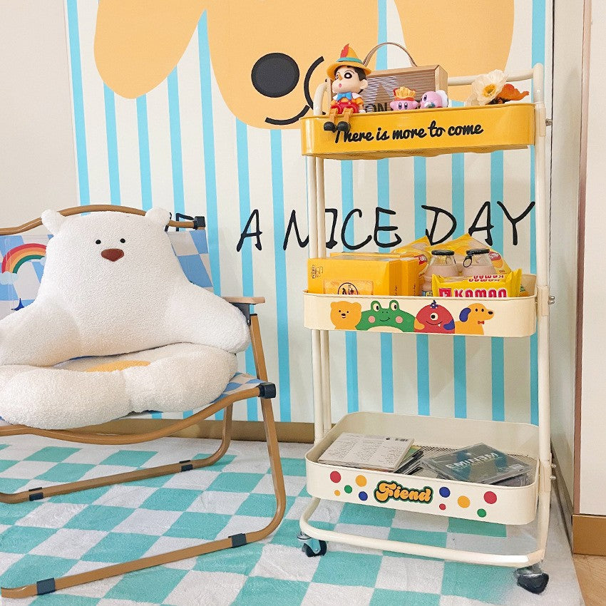 High Quality Carbon Steel Cartoon Style Trolley Rack with Wheels