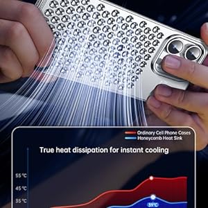 iPhone 15 Pro Max Metal Heat Dissipation Pure Aluminum Cooling Case with Aroma - Silver