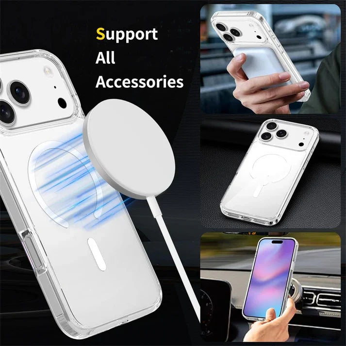 iPhone 17 Pro Anti Yellowing Cristal Clear Transparent Case with Magsafe