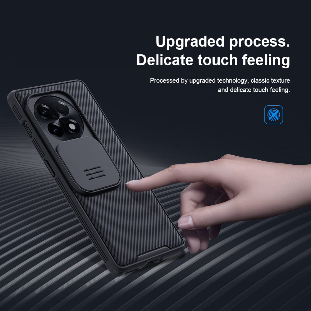 Nillkin Case for One Plus 11R (1+11) R (6.74" Inch) CamShield Pro Slider Camera Close & Open Double Layered Protection TPU + PC Black Color