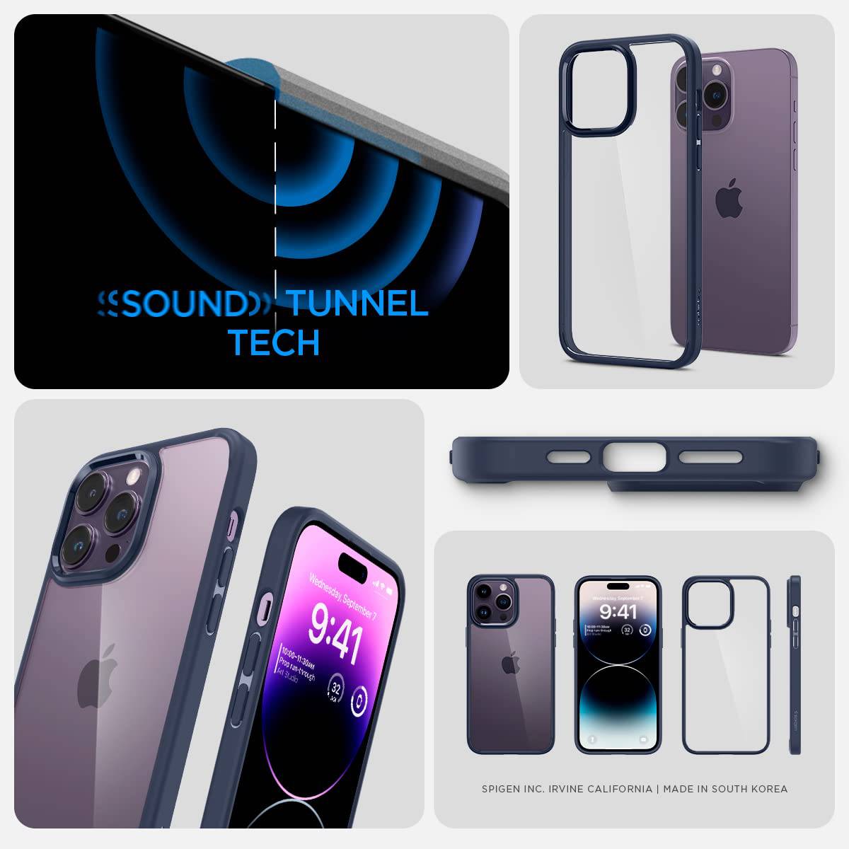 Spigen Ultra Hybrid Back Cover Case Compatible with iPhone 16 Pro (TPU + Poly Carbonate | Grey)