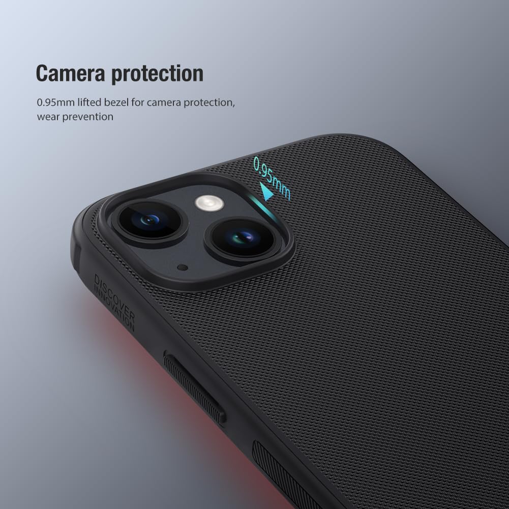 Nillkin Case for Apple iPhone 14 Plus (6.7" Inch) Super Frosted Shield Pro Hard Back Soft Border (PC + TPU) Shock Absorb Cover Raised Bezel Camera Protect PC without Logo Cut Black Color