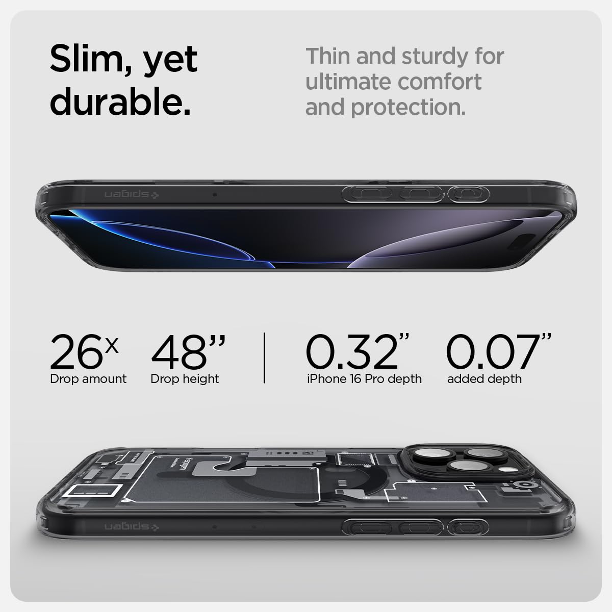 iPhone 16 Pro Machine Style Ultra Hybrid Zero One Shockproof Case with Magsafe - Black