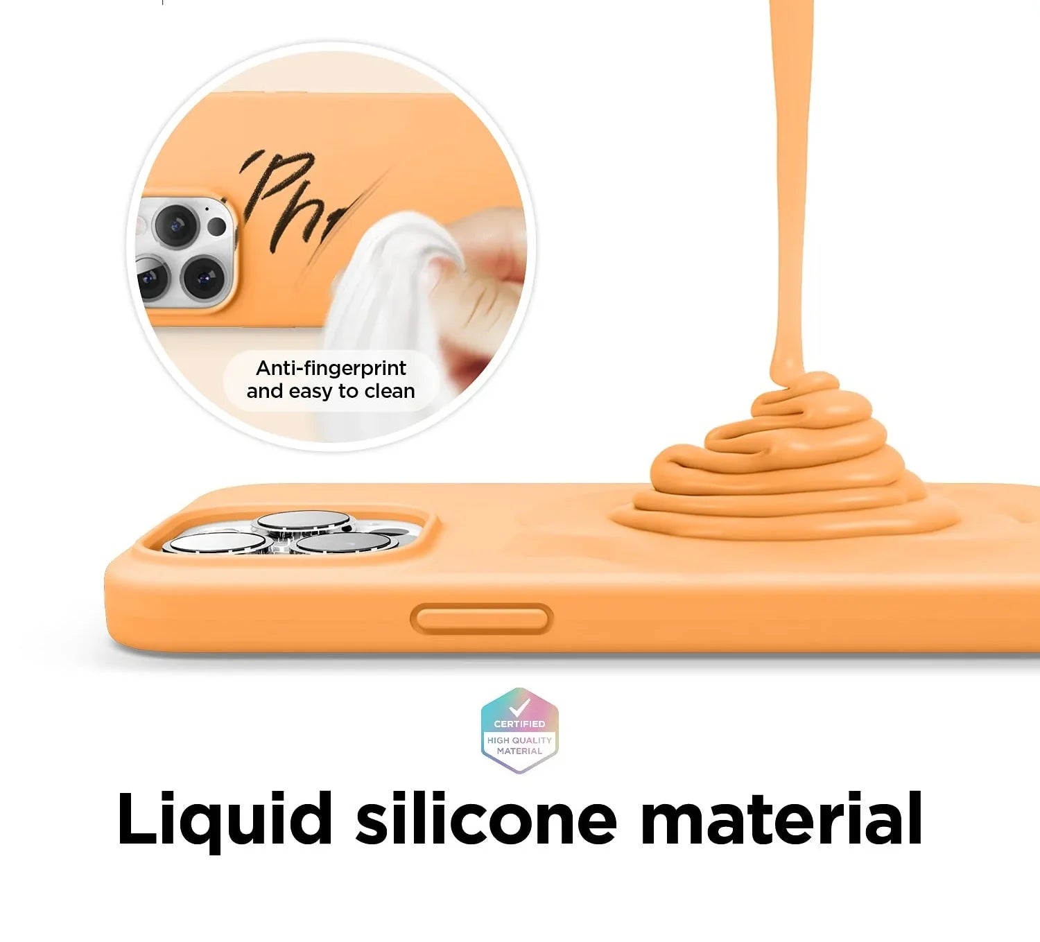 iPhone 13 Pro Max Liquid Silicon Case - Orange