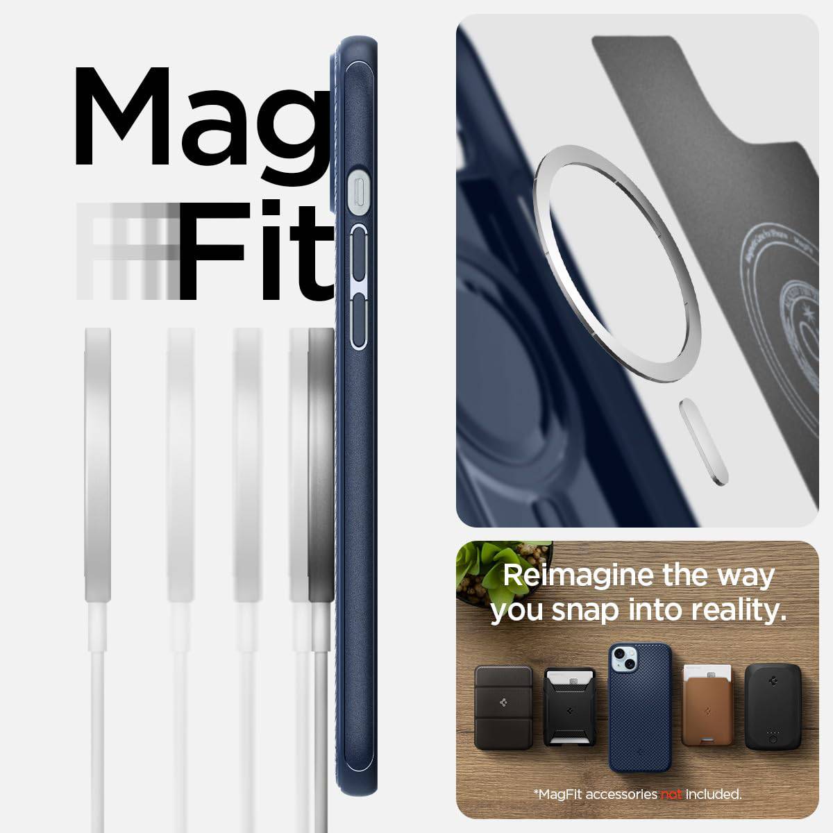Spigen Mag Armor Magfit Back Cover Case Compatible with iPhone 14 Pro Max (TPU + Poly Carbonate | Navy Blue)