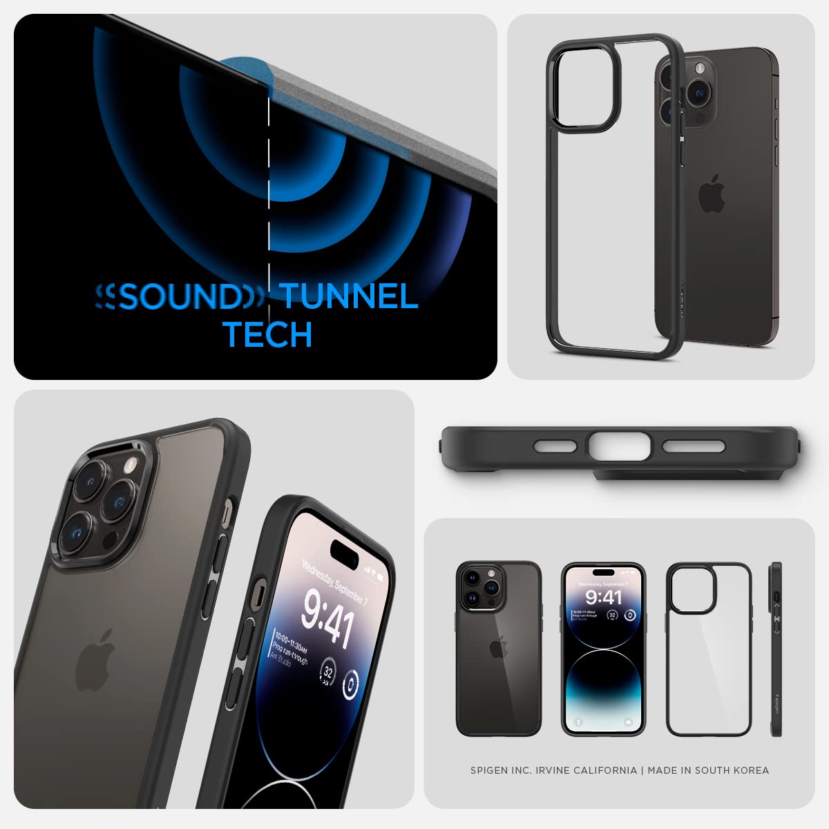 Spigen Ultra Hybrid Back Cover Case Compatible with iPhone 14 (TPU + Poly Carbonate | Matte Black)