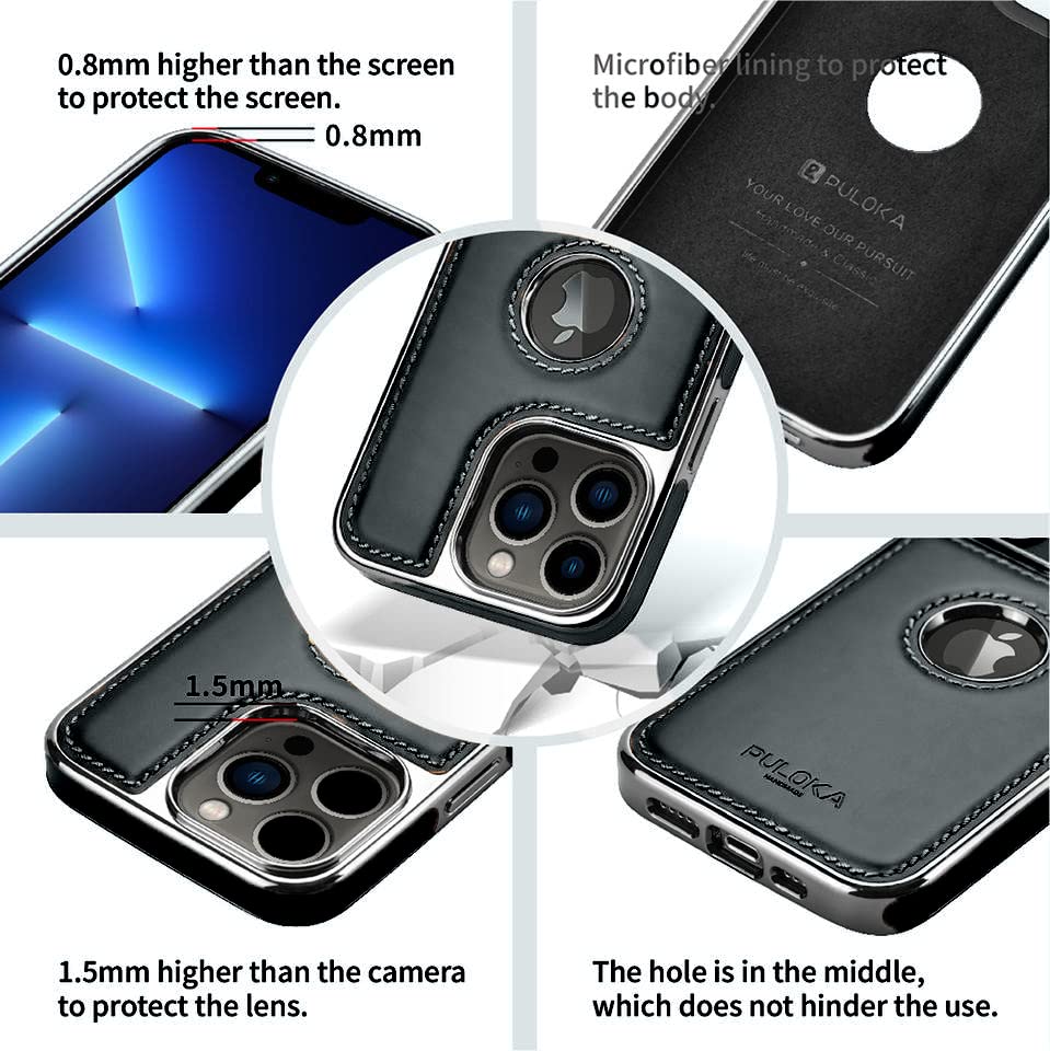 iPhone 15 Pro Premium Quality Luxurious Leather Case - Black