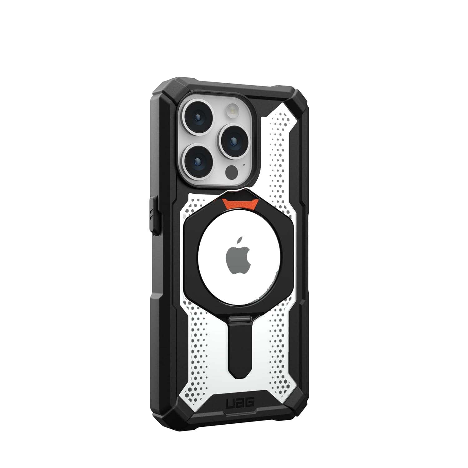 Urban Armor Gear Thermoplastic Polyurethane Plasma Xte Mag-Safe Compatible,Rugged Lightweight Slim Shockproof Protective Case/Cover Designed For iPhone 15 Pro Max (6.7-Inch) (2023) - White/Orange