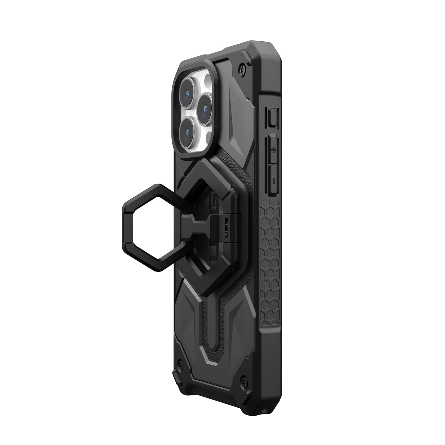 Urban Armor Gear UAG Magnetic Phone Ring Stand Compatible with Mag-Safe Magnet, Removable Metal Finger Ring Grip & 360 Rotation Adjustable Kickstand for iPhone 16/15/14/13/12, - Black
