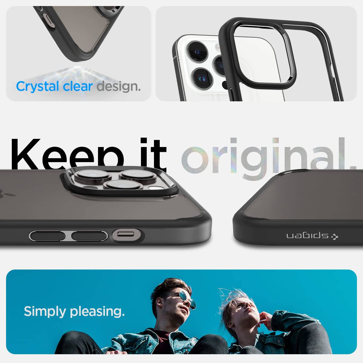 Spigen Ultra Hybrid Back Cover Case Compatible with iPhone 16 (TPU + Poly Carobonate | Matte Black)