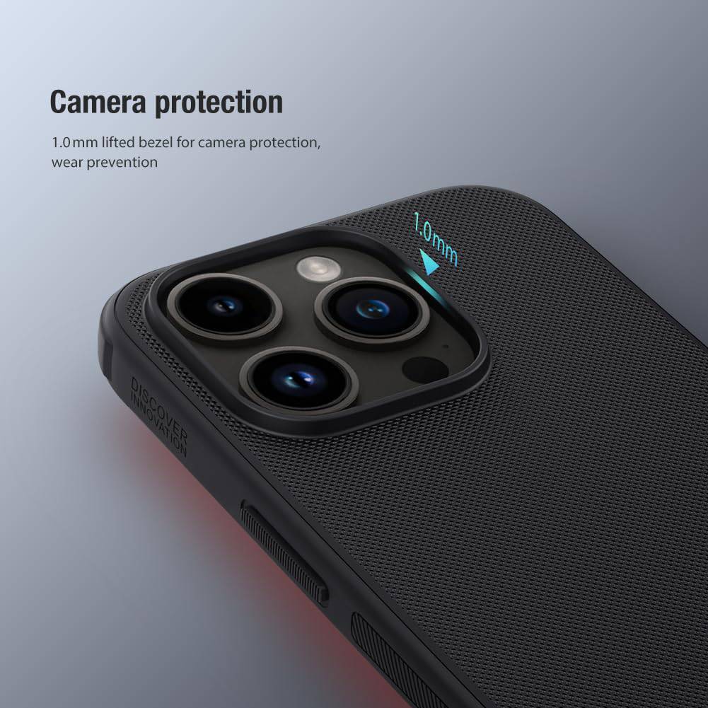 Nillkin Case for Apple iPhone 12 Pro Max (6.7" Inch) Super Frosted Shield Pro Hard Back Soft Border (PC + TPU) Shock Absorb Cover Raised Bezel Camera Protect PC without Logo Cut Black Color
