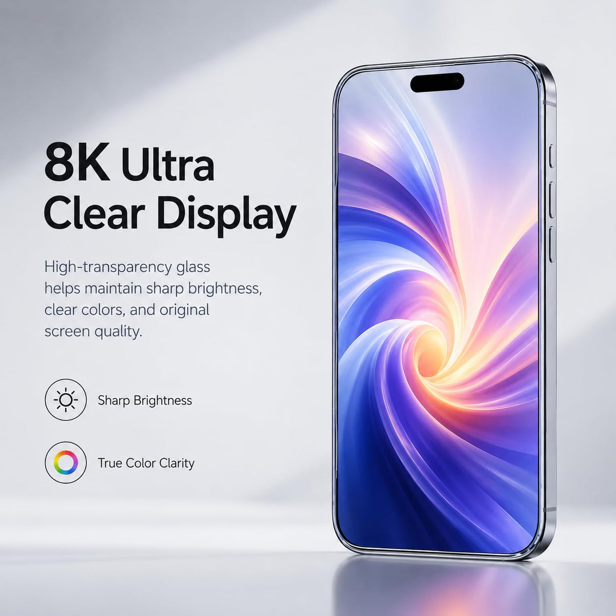 8K Borderless Tempered Glass Ultra-Clear Edge-to-Edge Protection for iPhones - Pack of 3