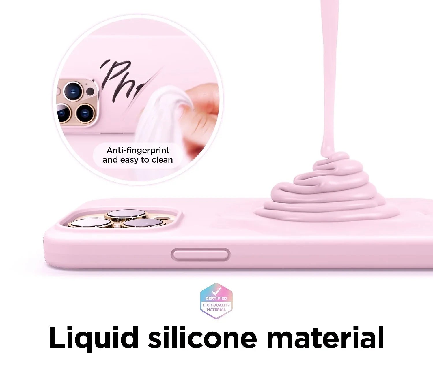 iPhone 13 Pro Max Liquid Silicon Case - Pink