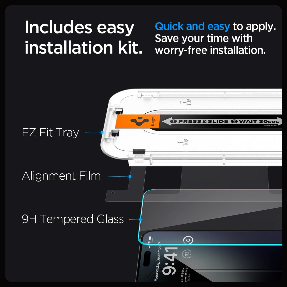 Spigen Ez Fit Tempered Glass Screen Protector Guard For Iphone 14 Smartphone