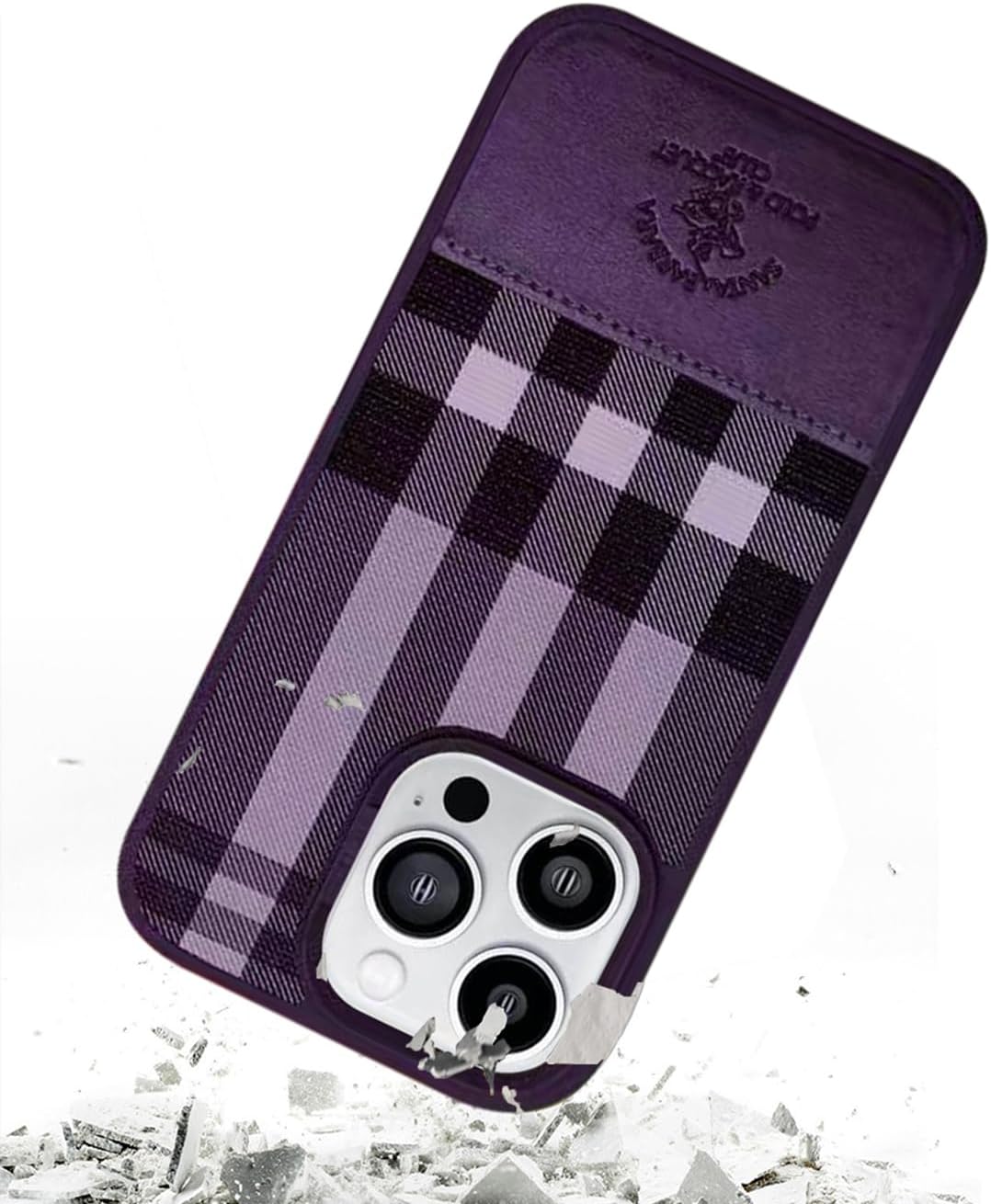 iPhone 14 Pro Max Santa Barbara Cyril Series Genuine Leather Case - Purple