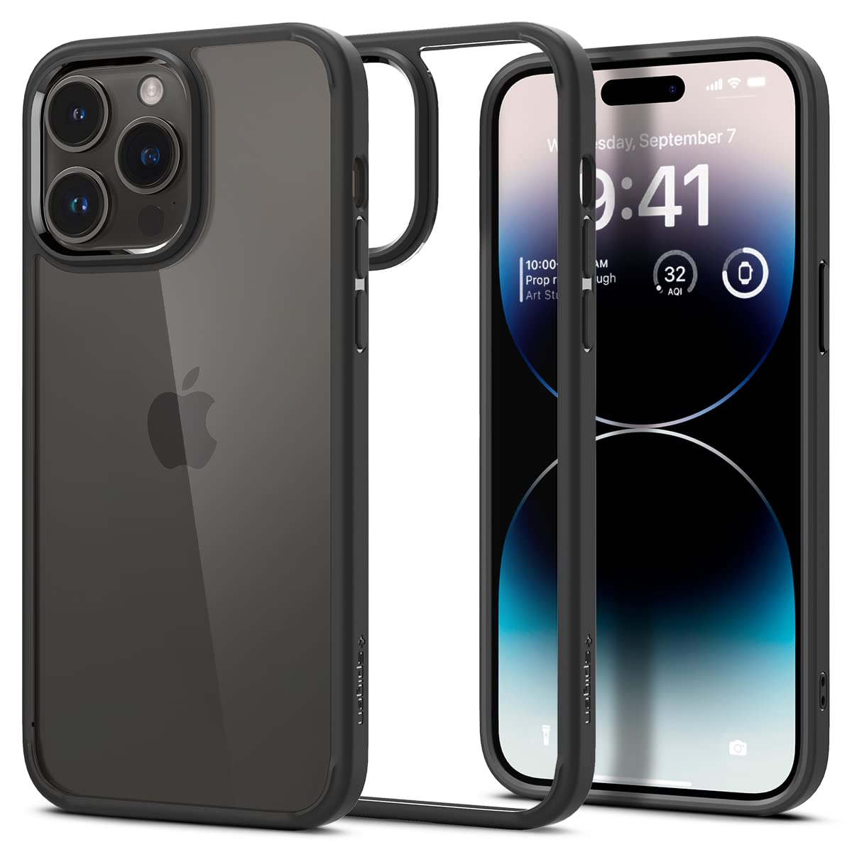 Spigen Ultra Hybrid Back Cover Case Compatible with iPhone 16 Pro (TPU + Poly Carobonate | Matte Black)