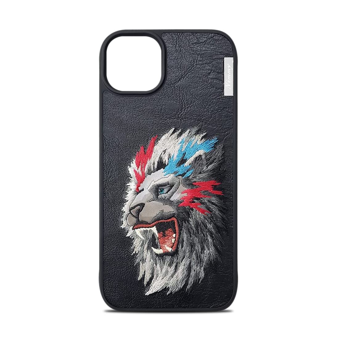 Nimmy 3D Embroidery Leather Lion Back Case Compatible with for iPhone 14 Pro Max