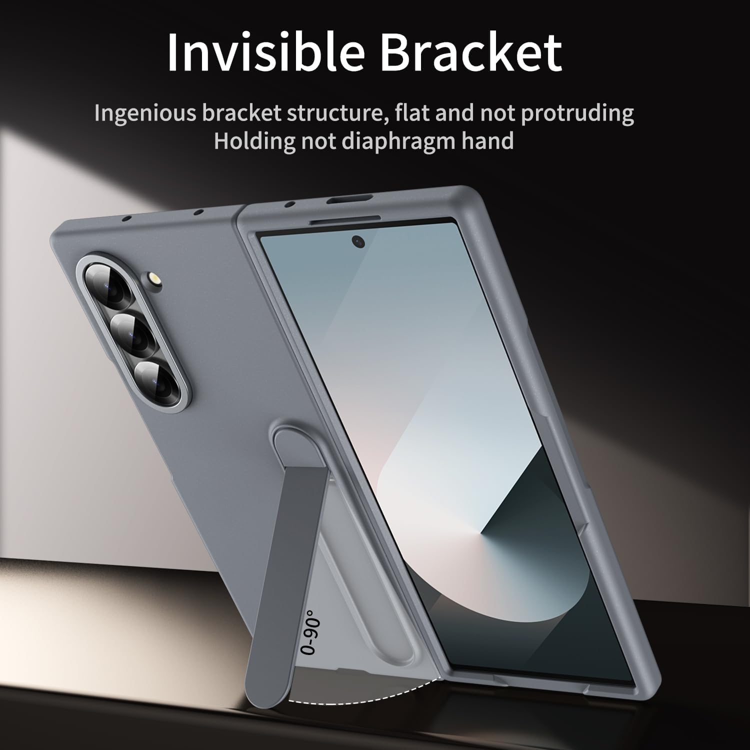 KINDSUIT Leather Case with Stand for Samsung Galaxy Z Fold 7 - Grey