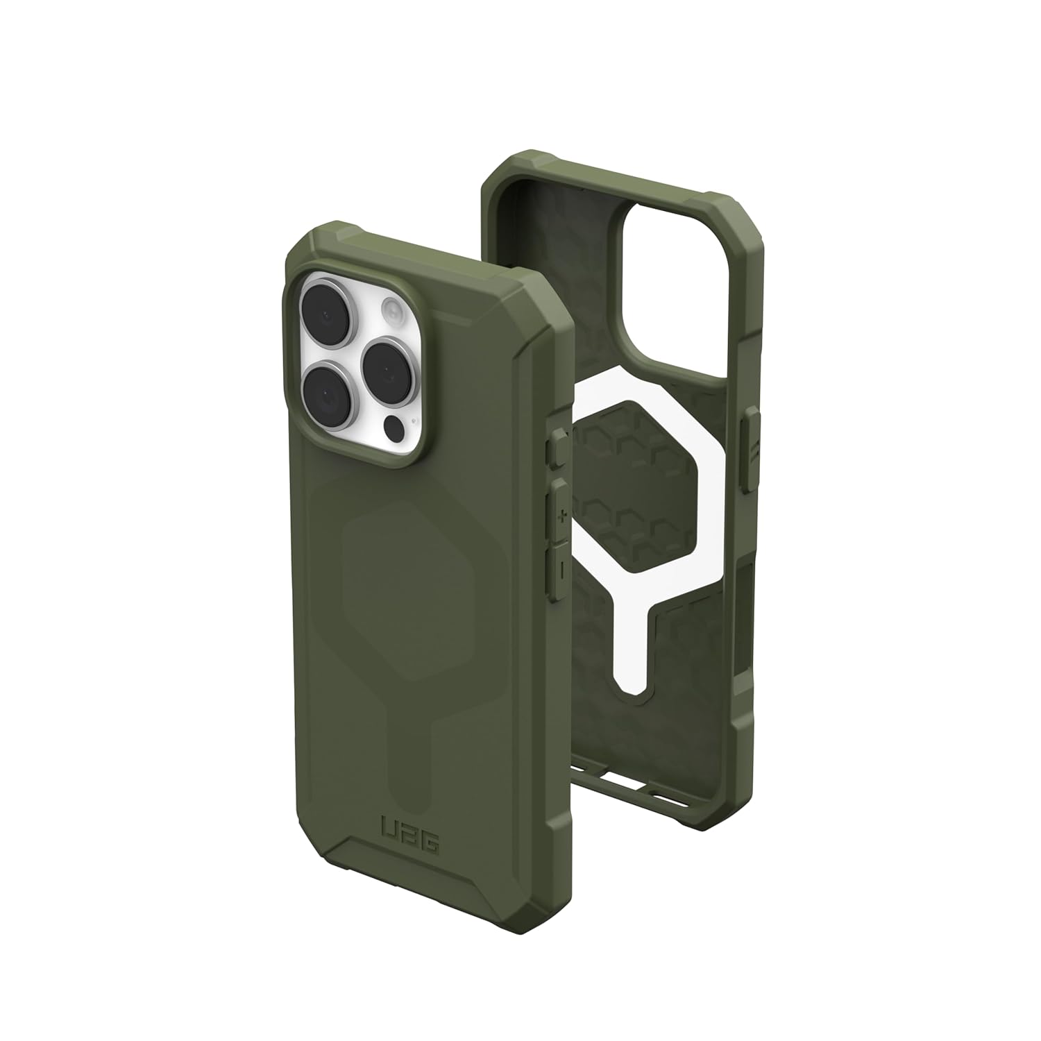 Urban Armor Gear UAG iPhone 14 Pro Max Case, Essential Armor Mag-Safe Compatible, Slim Fit Rugged Protective Case/Cover Designed for iPhone 14 Pro Max, 2024 (Military Drop Tested) - Olive Green
