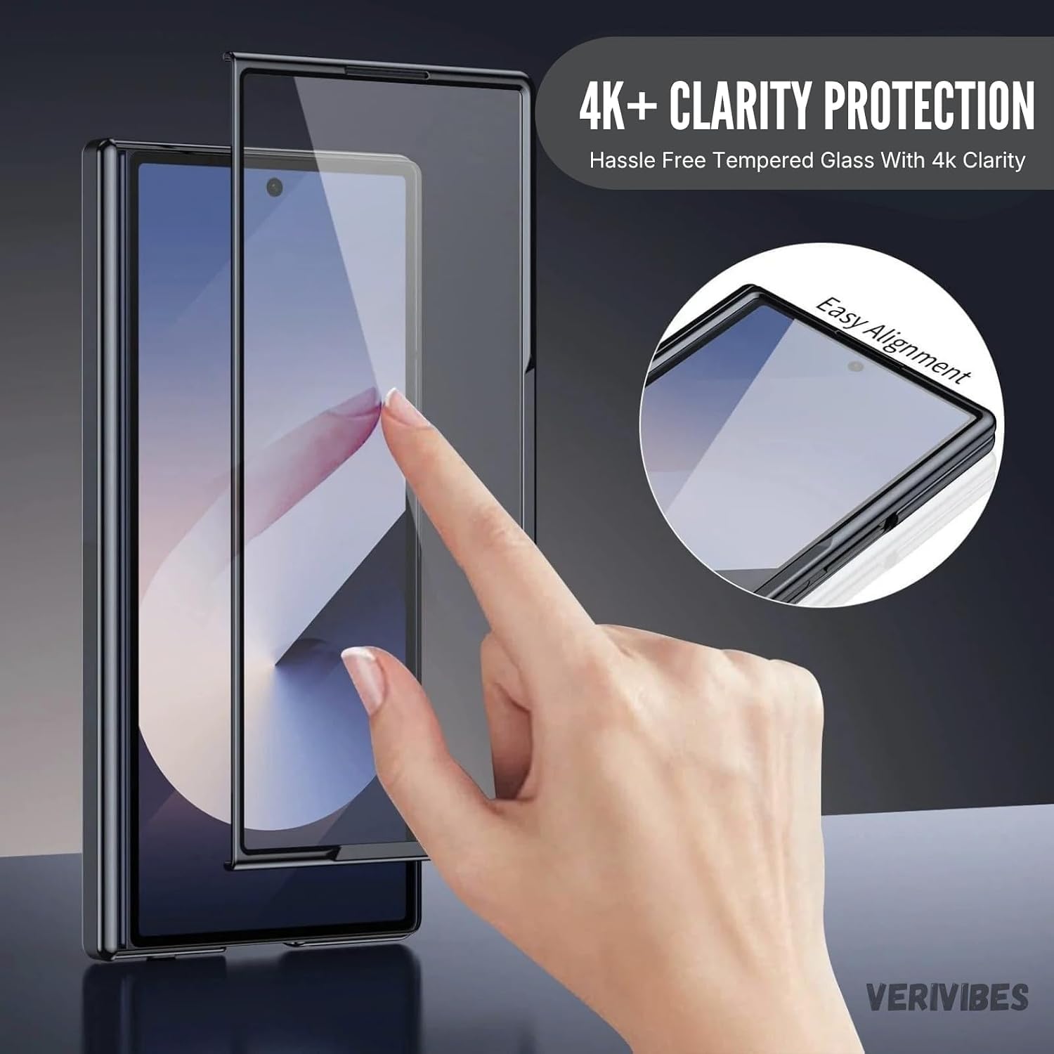 Samsung Z Fold8 Ultra Skin Feel S-Pen Case with Metal Kickstand & Hinge Protection- Blue