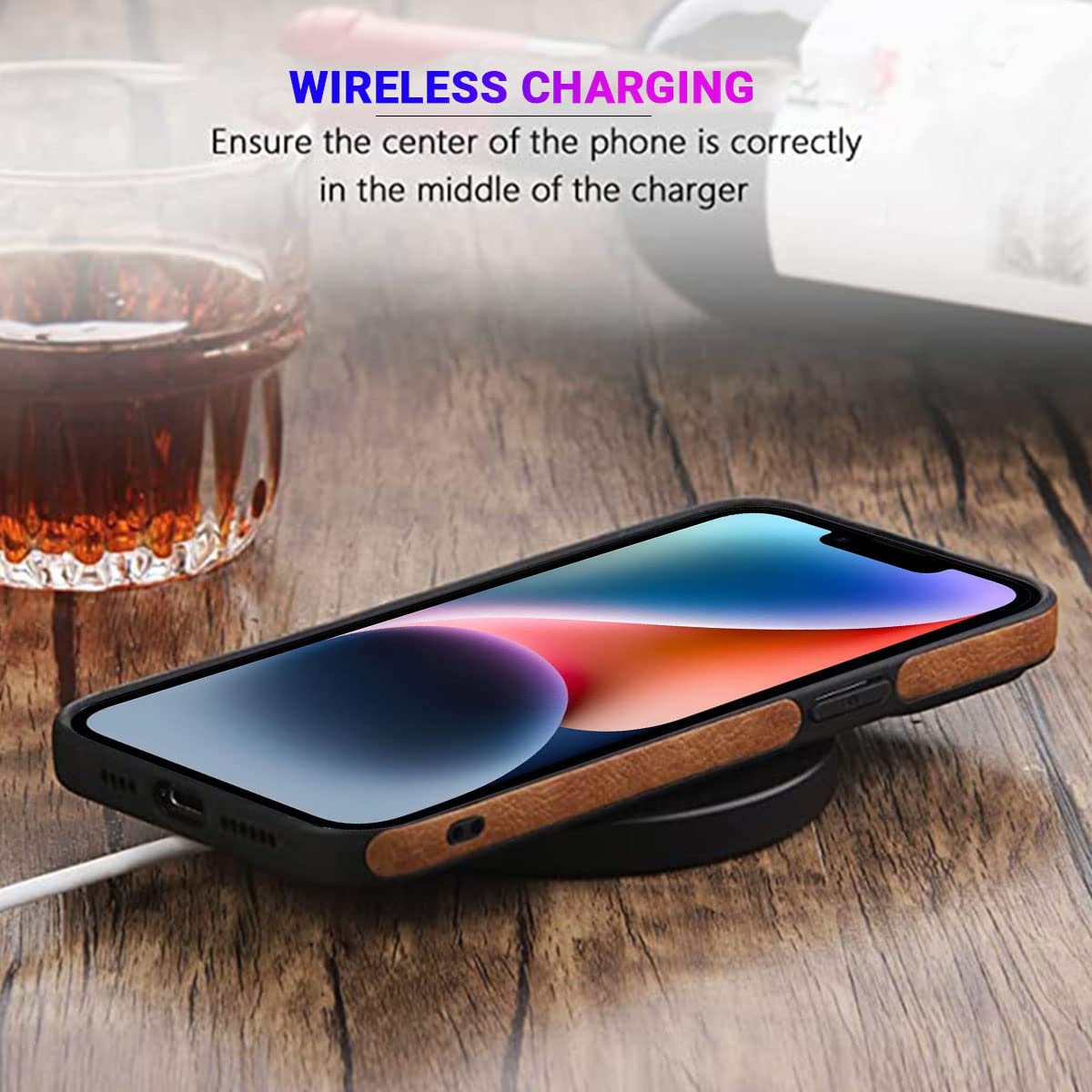 iPhone 14 Max Classic Luxury Elegant PU Leather Case Cover with Logo Cut  - Brown