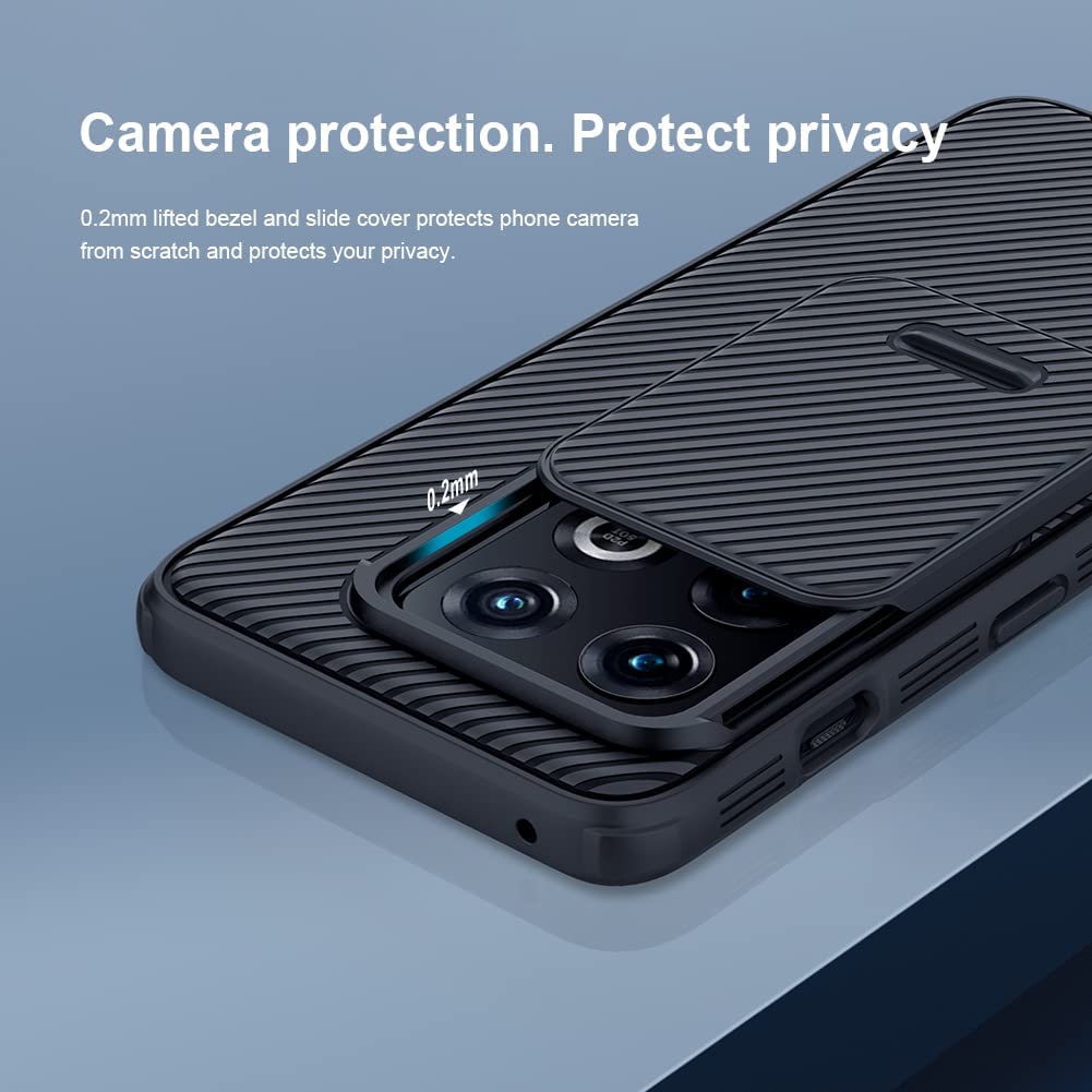 Nillkin Case for One Plus 10 Pro (1+10) Pro (6.7" Inch) CamShield Pro Camera Slider Double Layered Protection TPU + PC Black Color