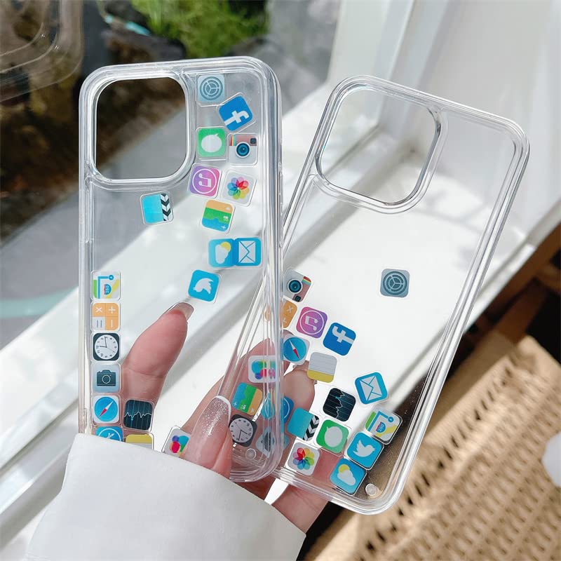 iPhone 13 Floating App Icon with Sand Case - Transparent