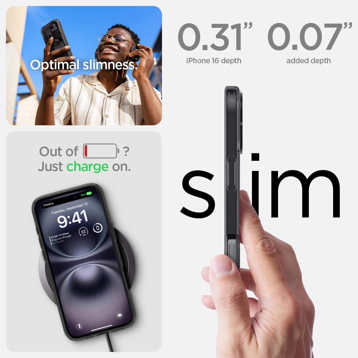 iPhone 16 Plus Machine Style Ultra Hybrid Zero One Shockproof Case with Magsafe - Black