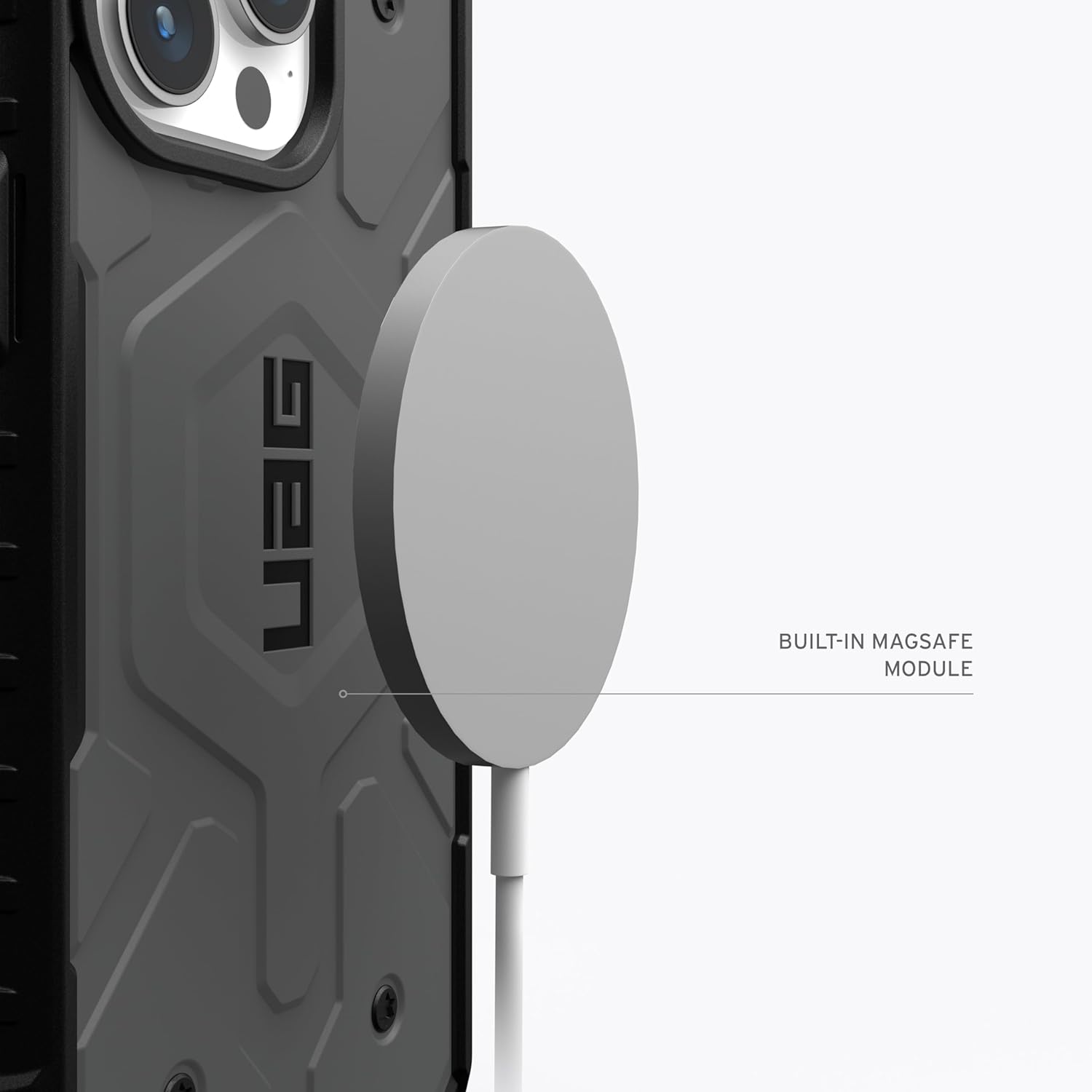 Urban Armor Gear TPU+PC iPhone 16 Pro Max UAG Case, Pathfinder Mag-Safe Compatible, Slim Fit Rugged Protective Case/Cover Designed For iPhone 16 Pro Max (Military Drop Tested) - Grey