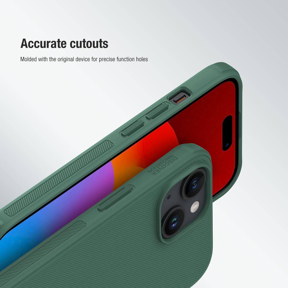 Nillkin Case for Apple iPhone 15 Plus (6.7" Inch) Super Frosted Shield Pro Hard Back Soft Border (PC + TPU) Shock Absorb Cover Raised Bezel Camera Protect PC without Logo Cut Black Color