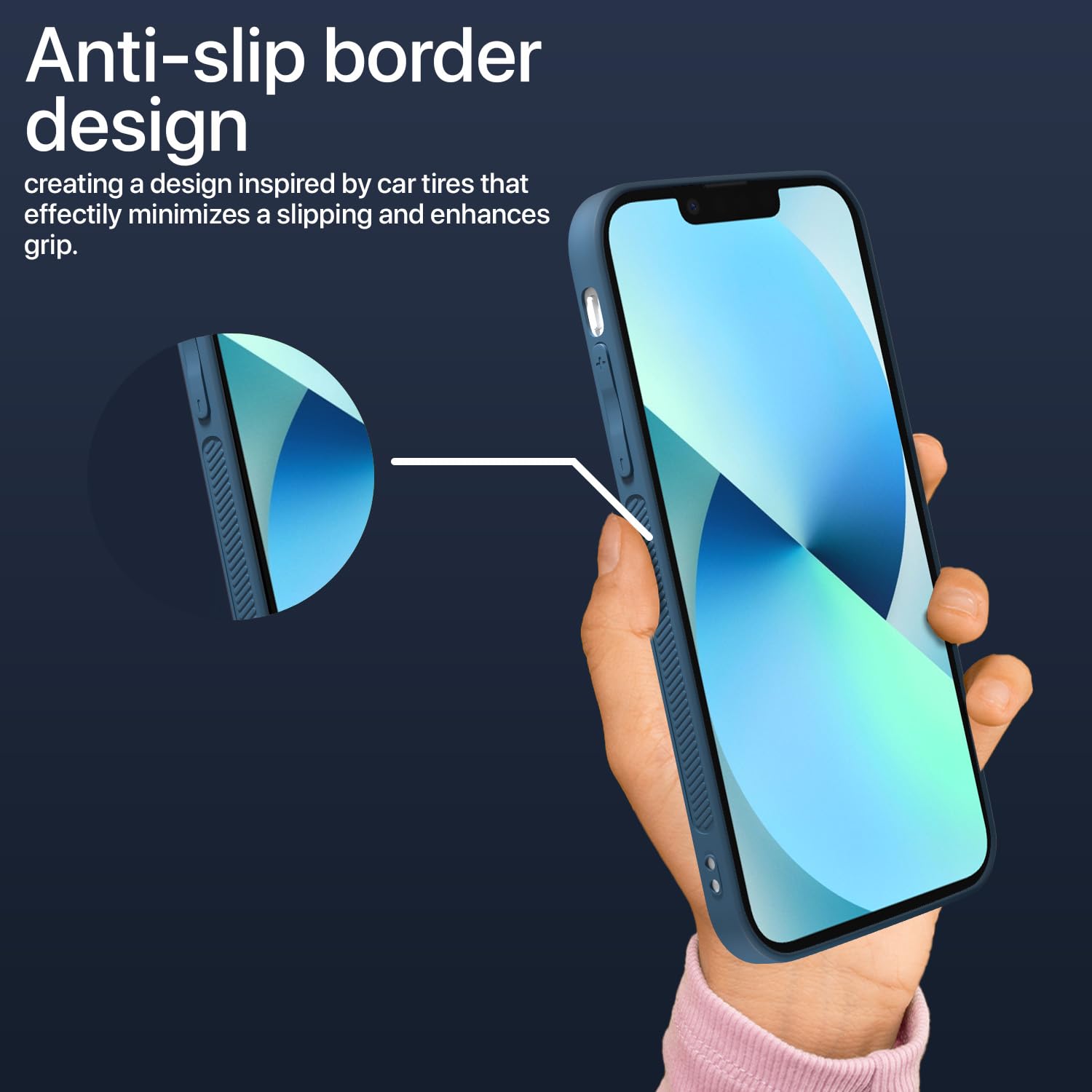 iPhone 13 Leather Silver Electroplated Chrome Back Cover-Blue