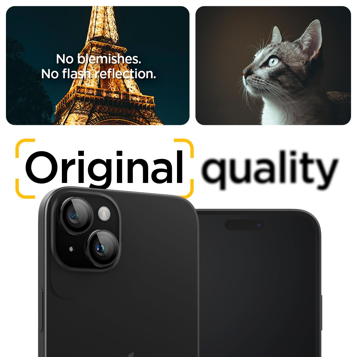 Spigen EZ Fit Optik Pro Tempered Glass Camera Lens Protector Guard for iPhone 14 Plus (Black) - 1 Pack