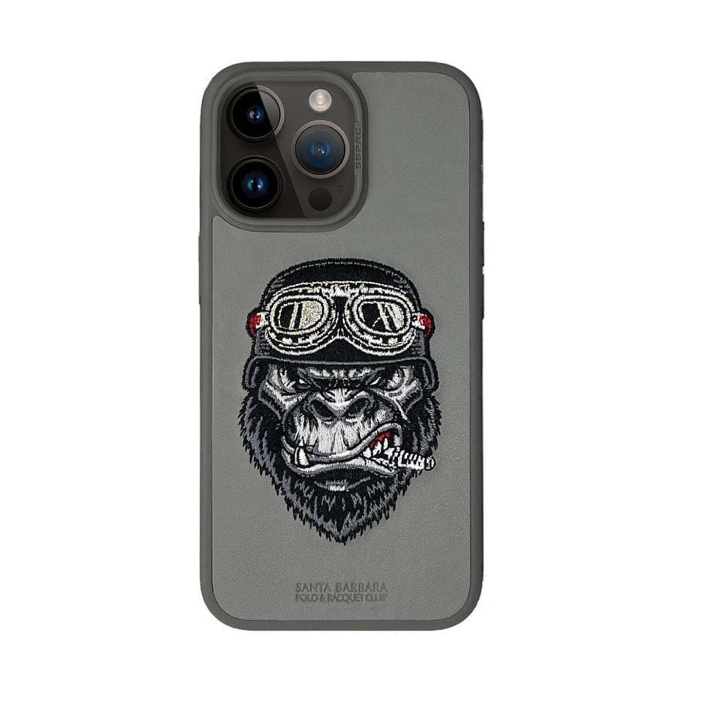 iPhone 15 Pro PATTI Series Genuine Santa Barbara Leather Case - Smoker/Thinker/Skull