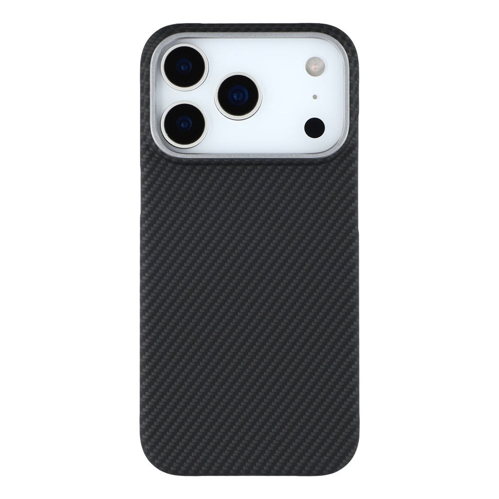 iPhone 17 Pro Max Carbon Case, 600D Carbon Fiber Texture Hard PC with Magsafe - Black