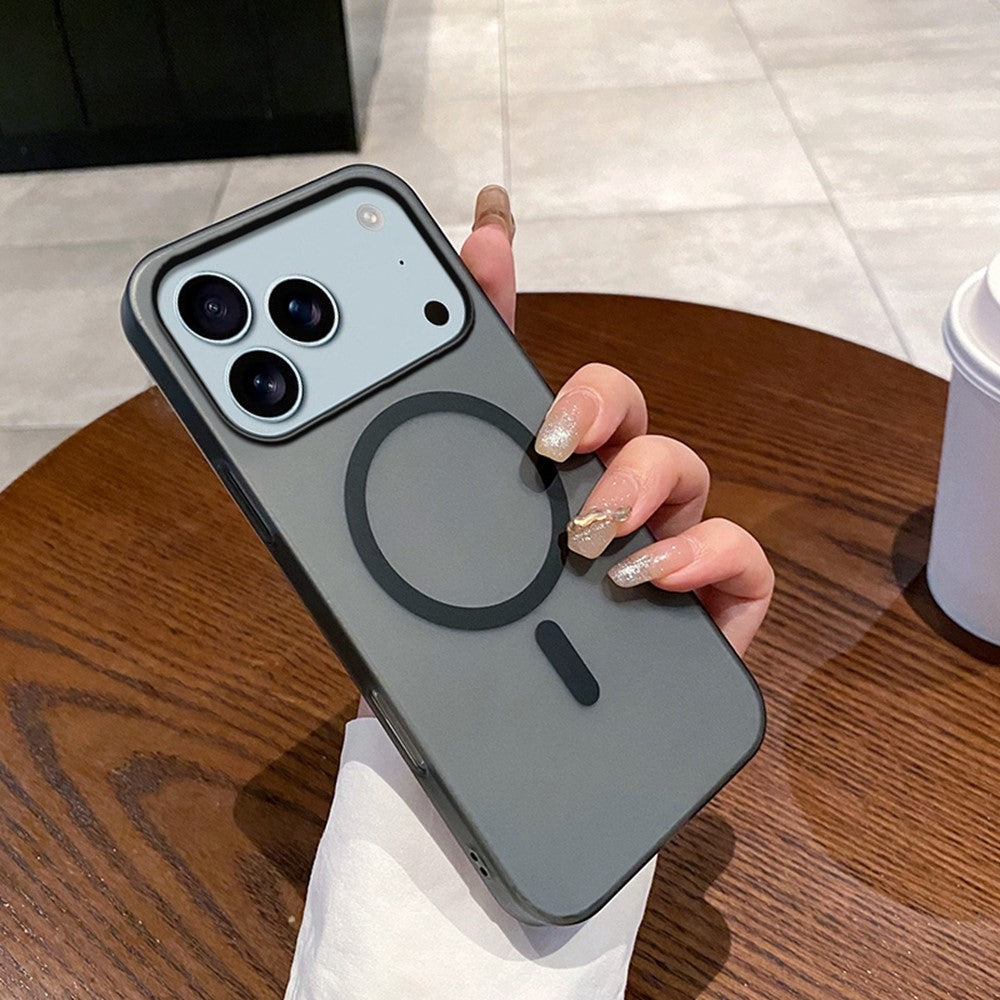 iPhone 17 Pro Max 0.8mm Thin Semi Transparent Matte Finish Smoky Cover with Magsafe - Black