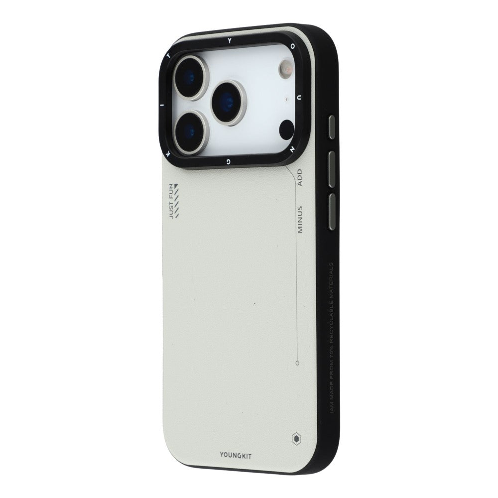 iPhone 17 Pro Leather Case, YOUNGKIT Matte Finish Leather Cover with Magsafe - Grey