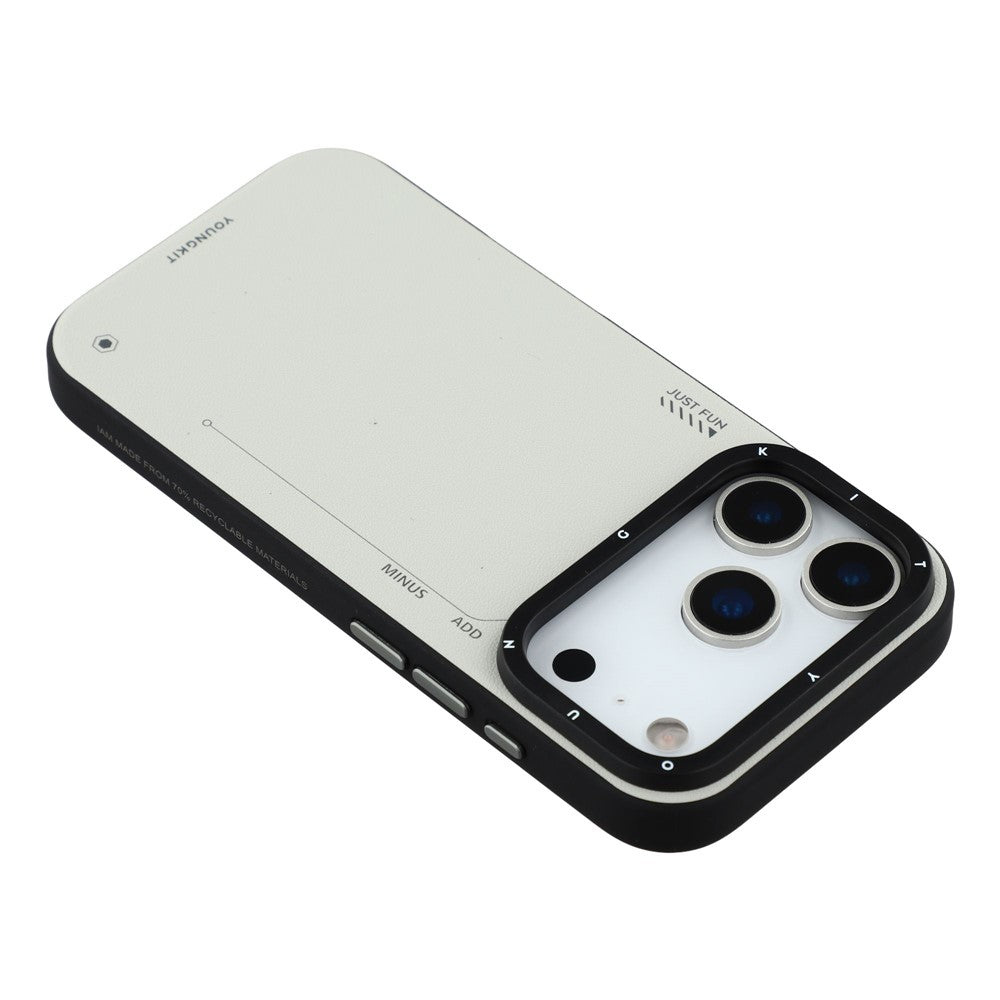 iPhone 17 Pro Leather Case, YOUNGKIT Matte Finish Leather Cover with Magsafe - Grey