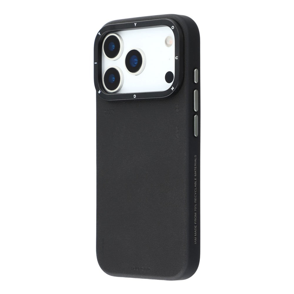 iPhone 17 Pro Leather Case, YOUNGKIT Matte Finish Leather Cover with Magsafe - Black