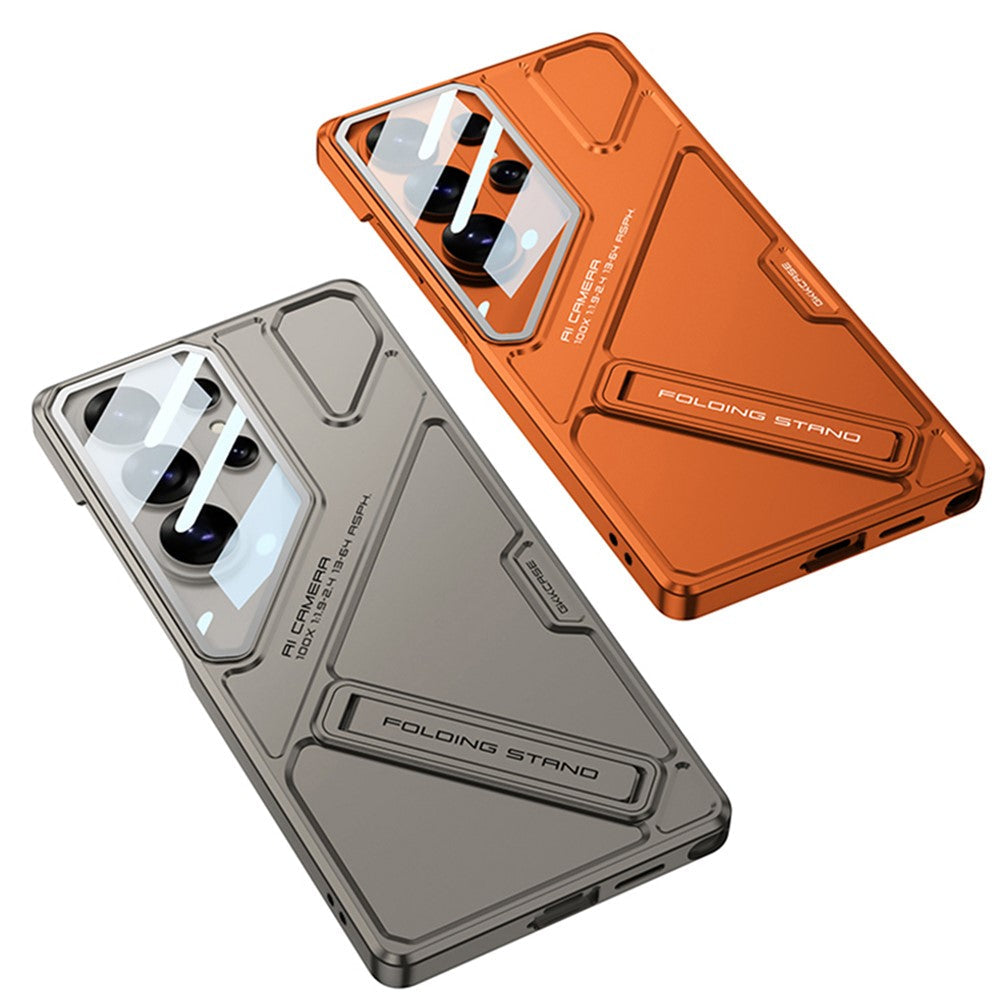 Samsung Galaxy S26 Ultra 5G GKK Mech Style Ultra-thin Folding PC Case with Camera Glass Protection