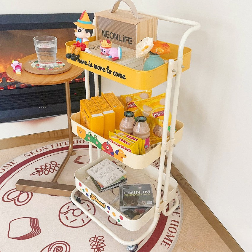 High Quality Carbon Steel Cartoon Style Trolley Rack with Wheels